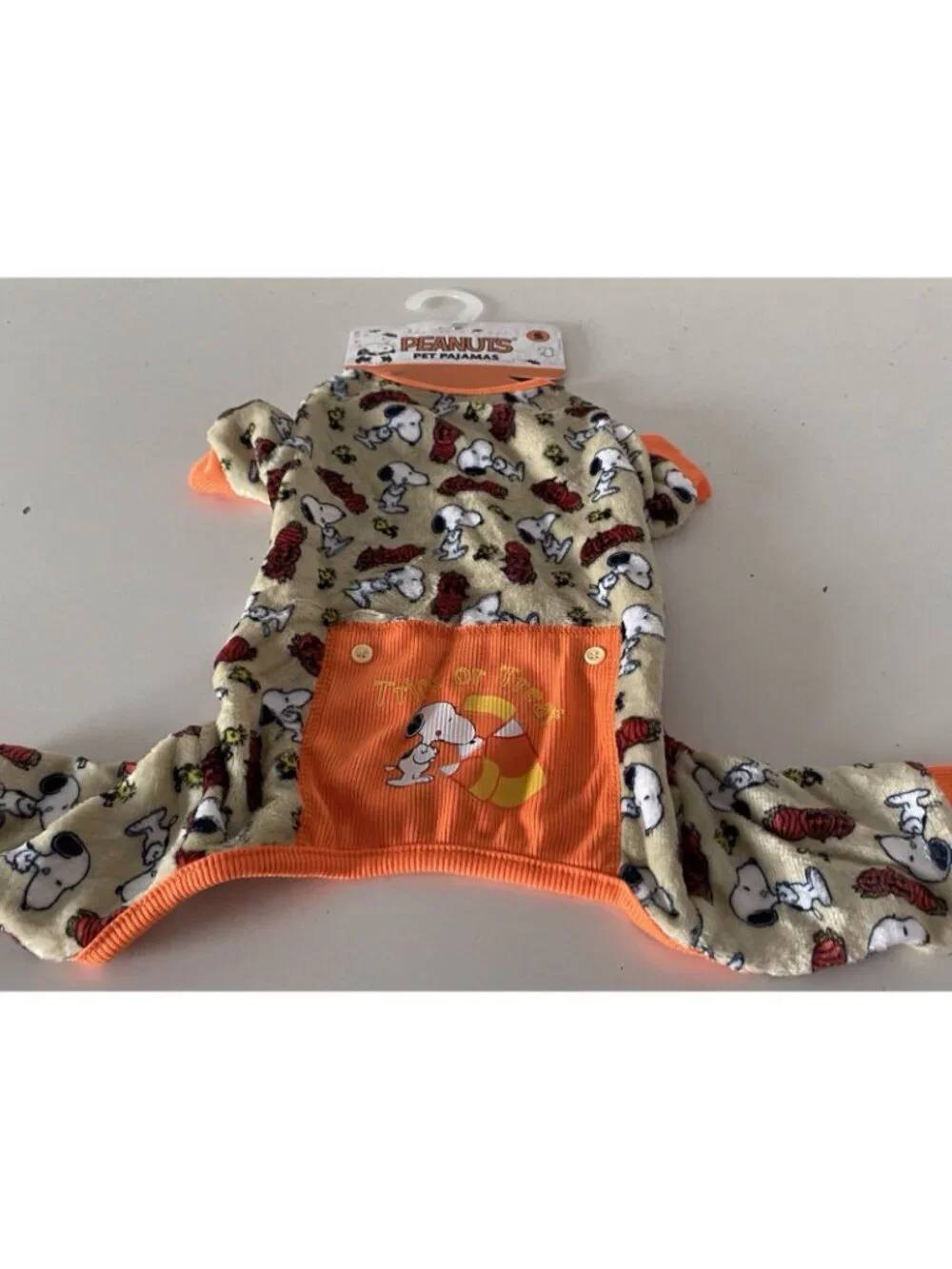 Peanuts Snoopy Halloween Trick Or Treat Dog PJ Pajamas Fleece Sz S Small NEW